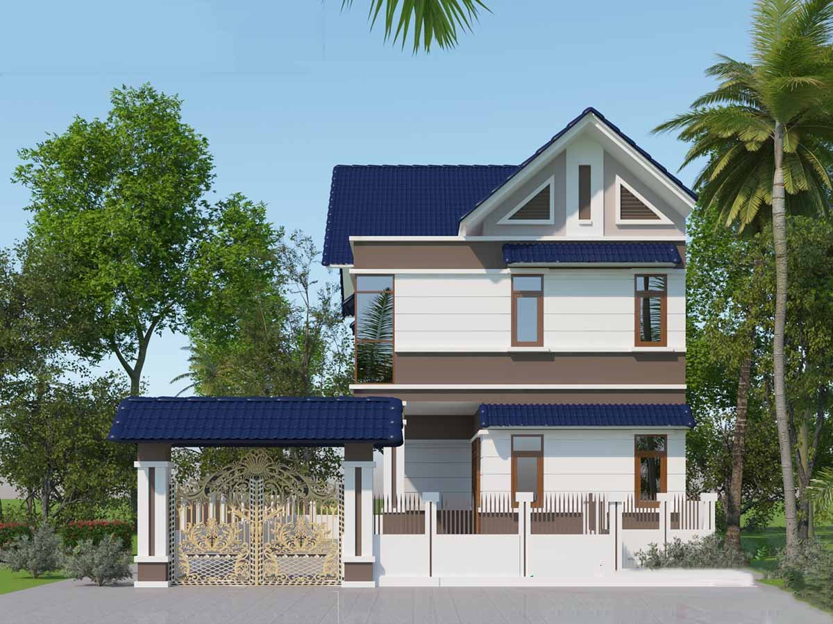 Nhà biệt thự 2 tầng mái thái đẹp 7x15 cty Phú Nguyên